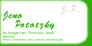 jeno pototzky business card